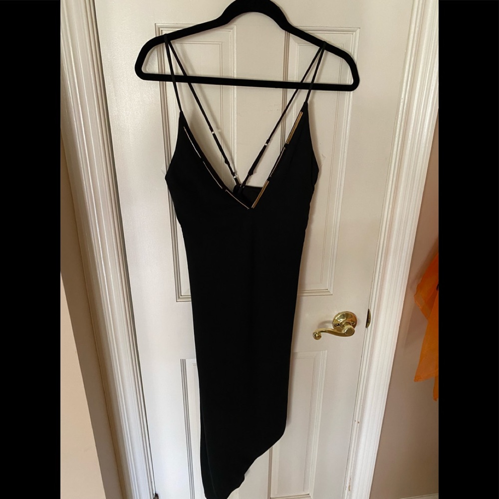 Sexy black crisscross back dress